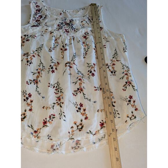 Mason & Belle Tank Womens Large White Lace Bohemian Cottagecore Sleeveless Flowy - Picture 5 of 8